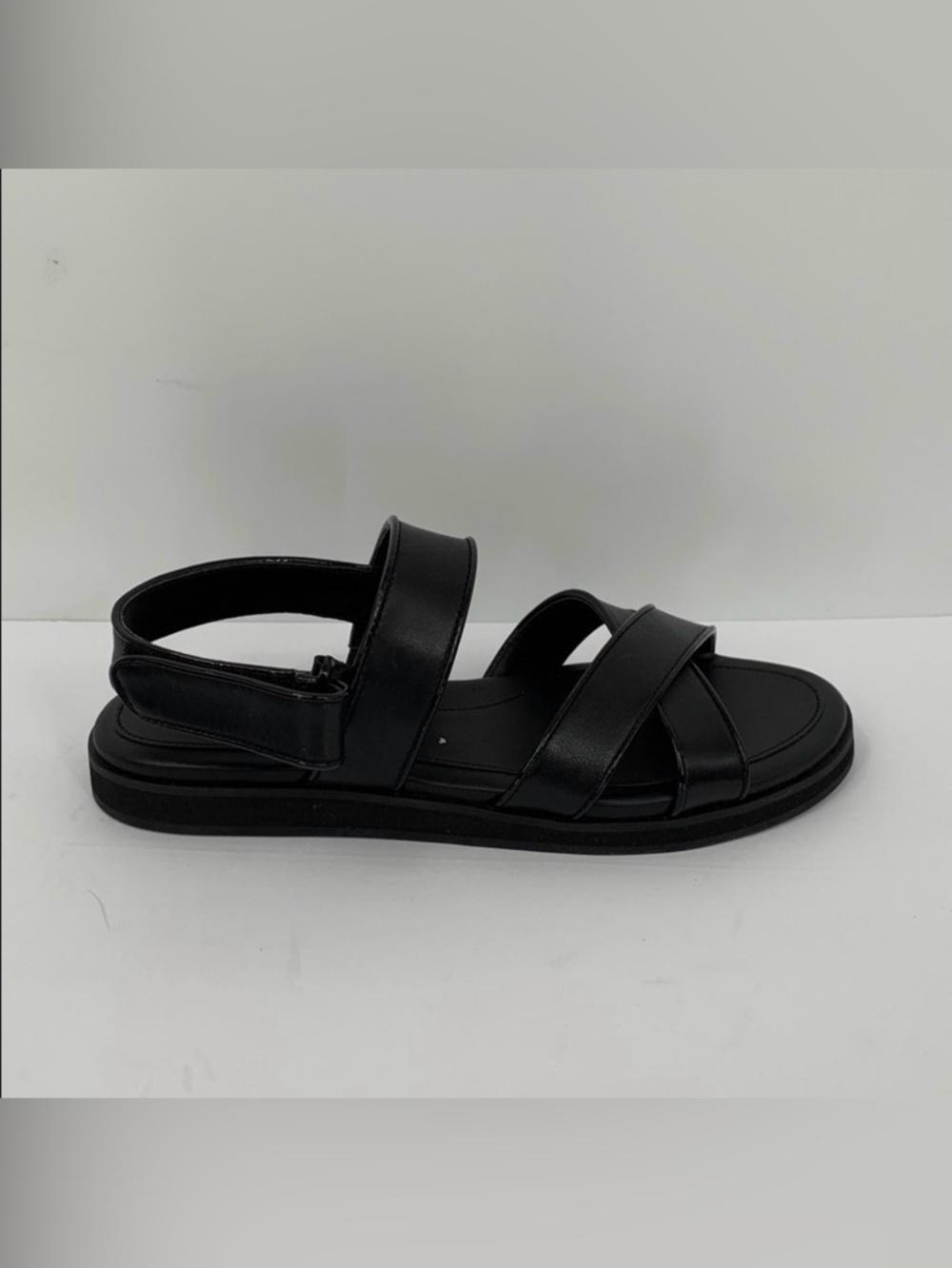 Cole Haan Mirabelle criss cross sandal black leather back strap patent new 8